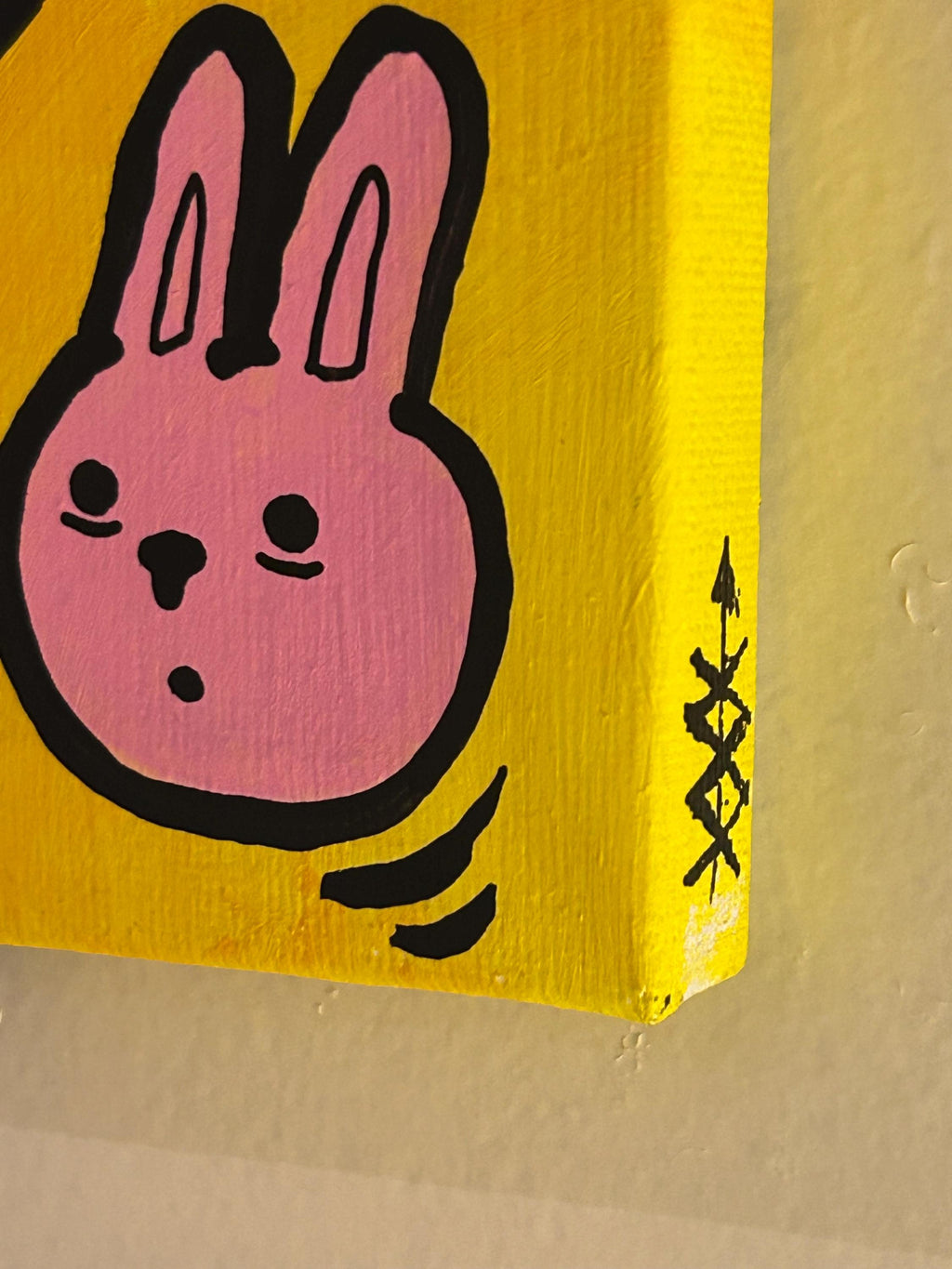 Follow the Pink Rabbit - “Eyes on the prize” Acrylic Painting 4x6”