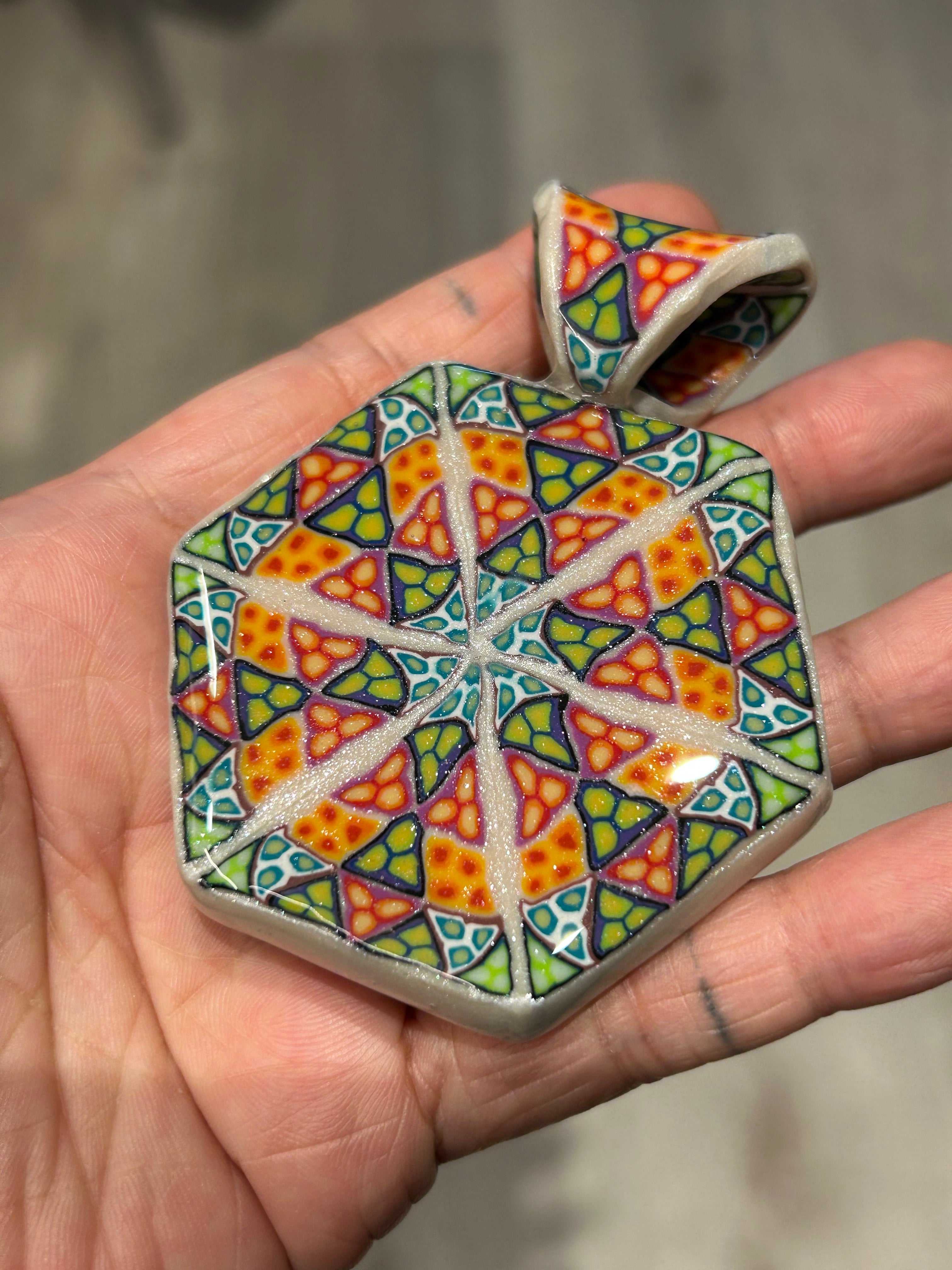 Polymer Cane Pendant No.1