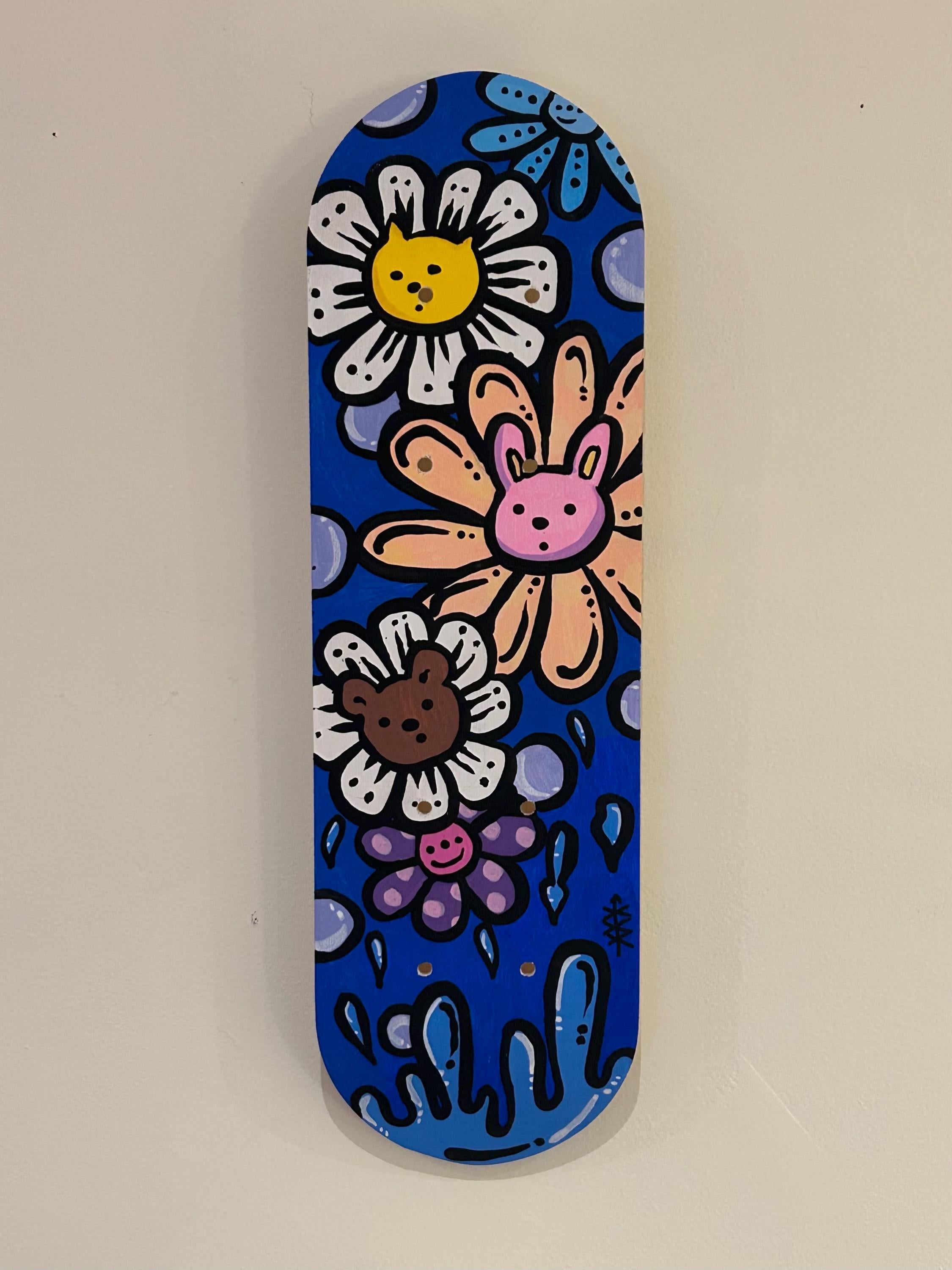 Remember to water your own garden as Well - Acrylic Skatedeck Painting