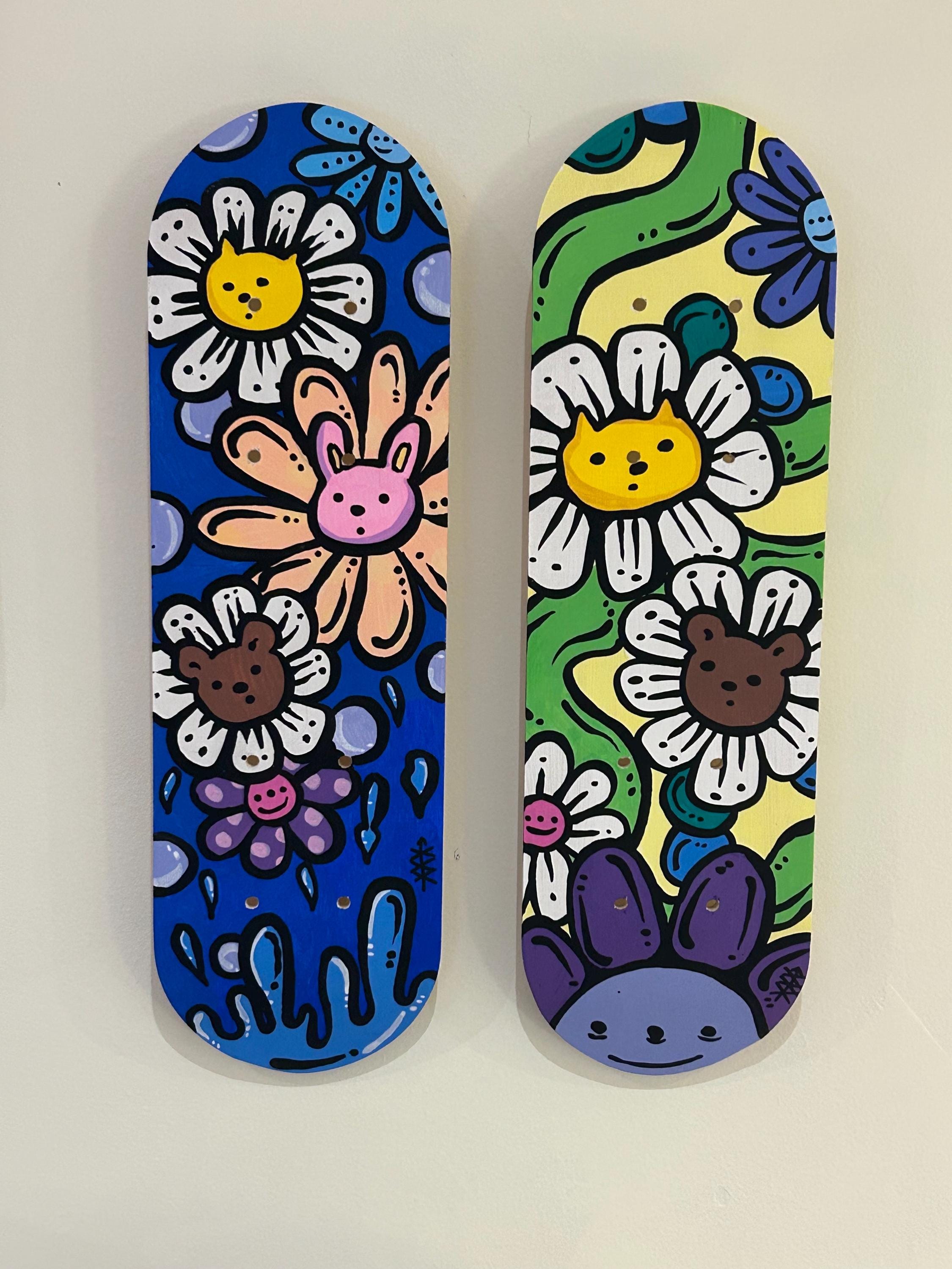 Remember to water your own garden as Well - Acrylic Skatedeck Painting