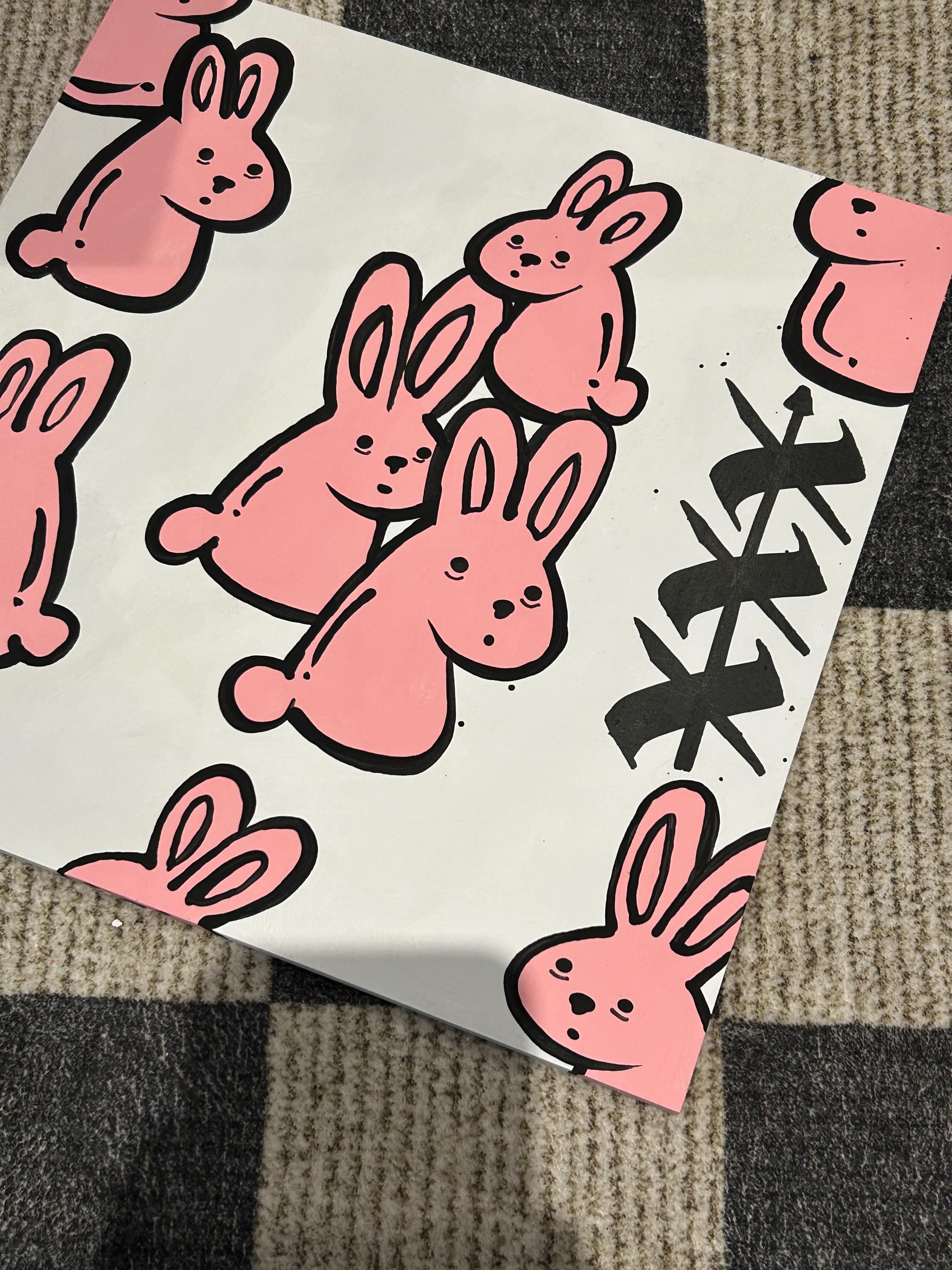 Follow the Pink Rabbit-  12x12”