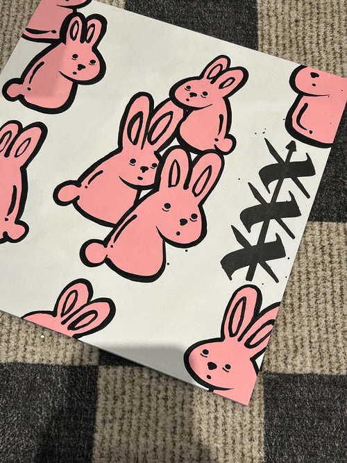 Follow the Pink Rabbit-  12x12”
