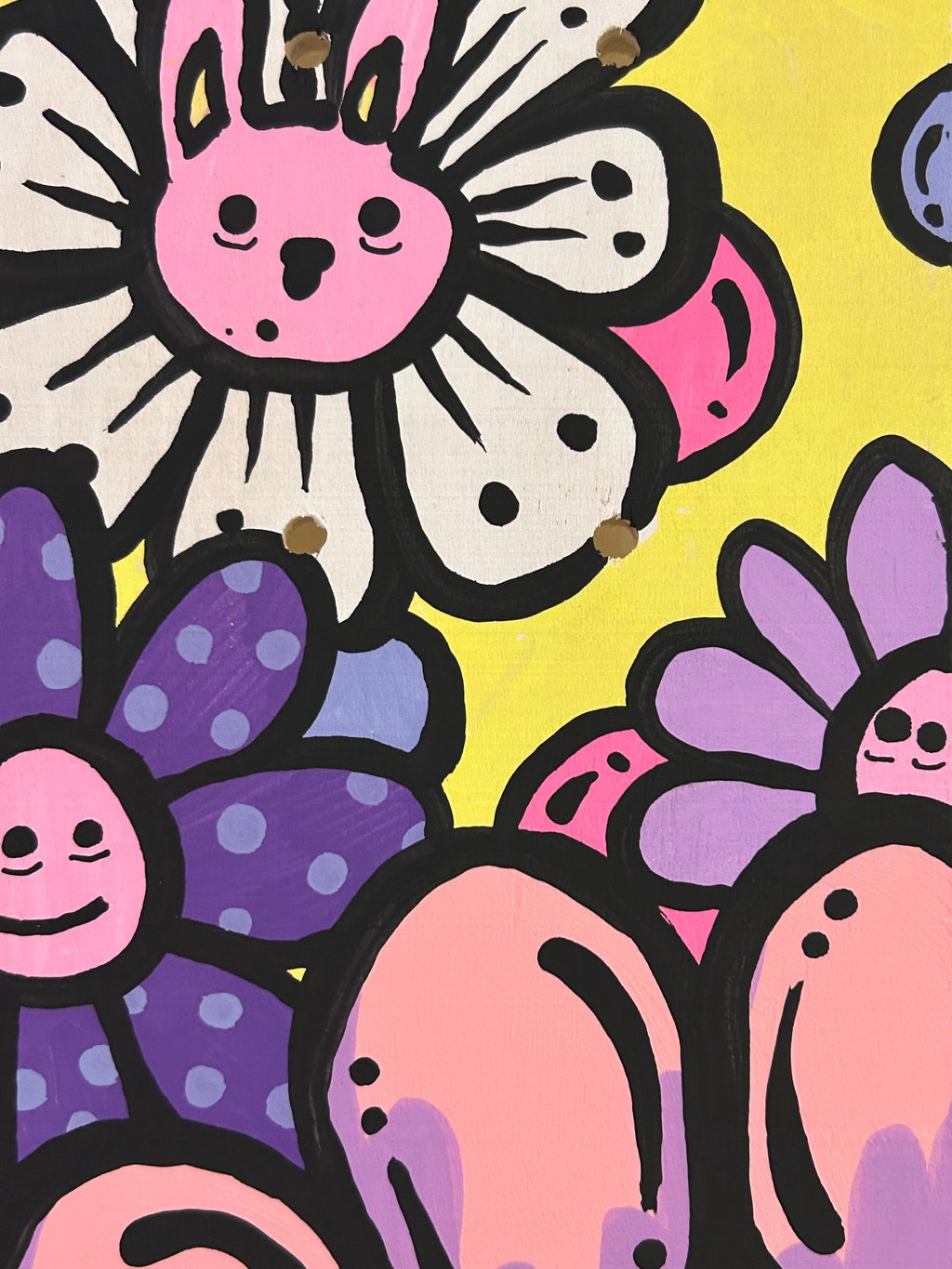 Follow the Pink Rabbit - Acrylic Skatedeck Painting