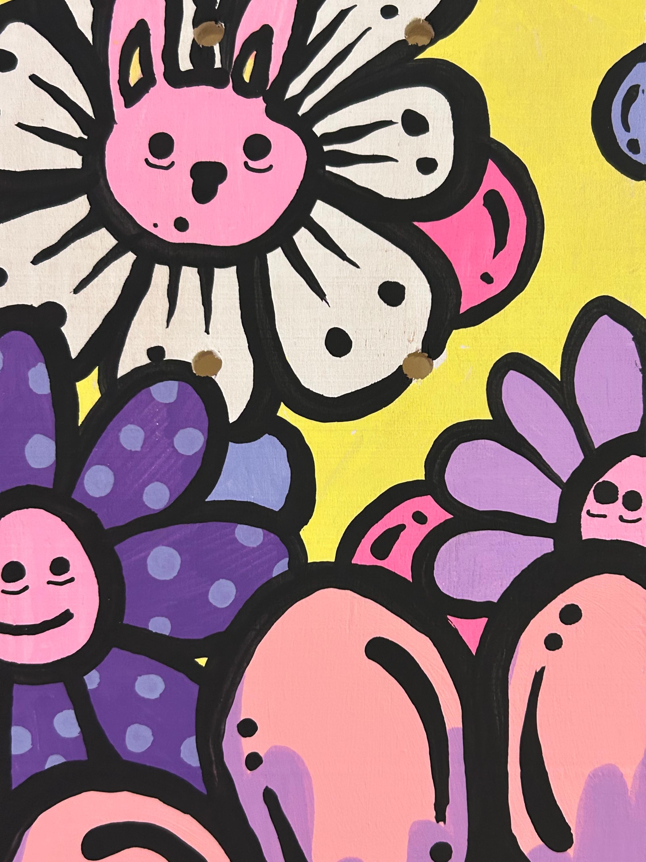 Follow the Pink Rabbit - Acrylic Skatedeck Painting